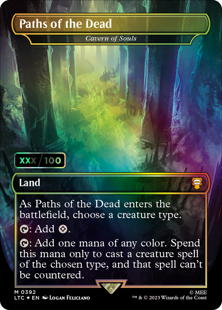 Paths of the Dead - Cavern of Souls (Serial Numbered) (LTC-392) [Tales of Middle-earth Commander] (Borderless) Foil MTG Single Wizards of the Coast