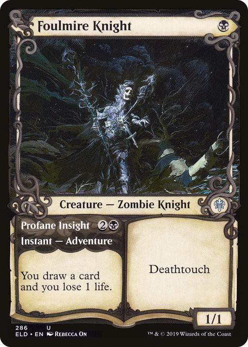 Foulmire Knight // Profane Insight (ELD-286) [Throne of Eldraine] (Showcase) Foil MTG Single Wizards of the Coast