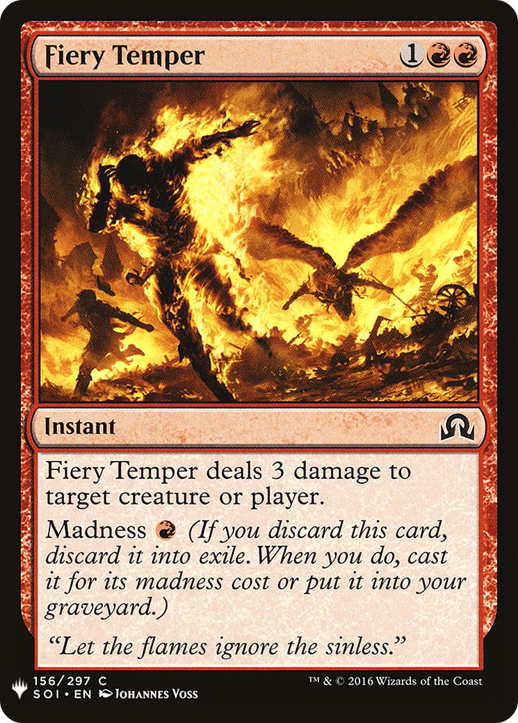 Fiery Temper (LIST-SOI-156) [Mystery Booster] The List MTG Single Wizards of the Coast