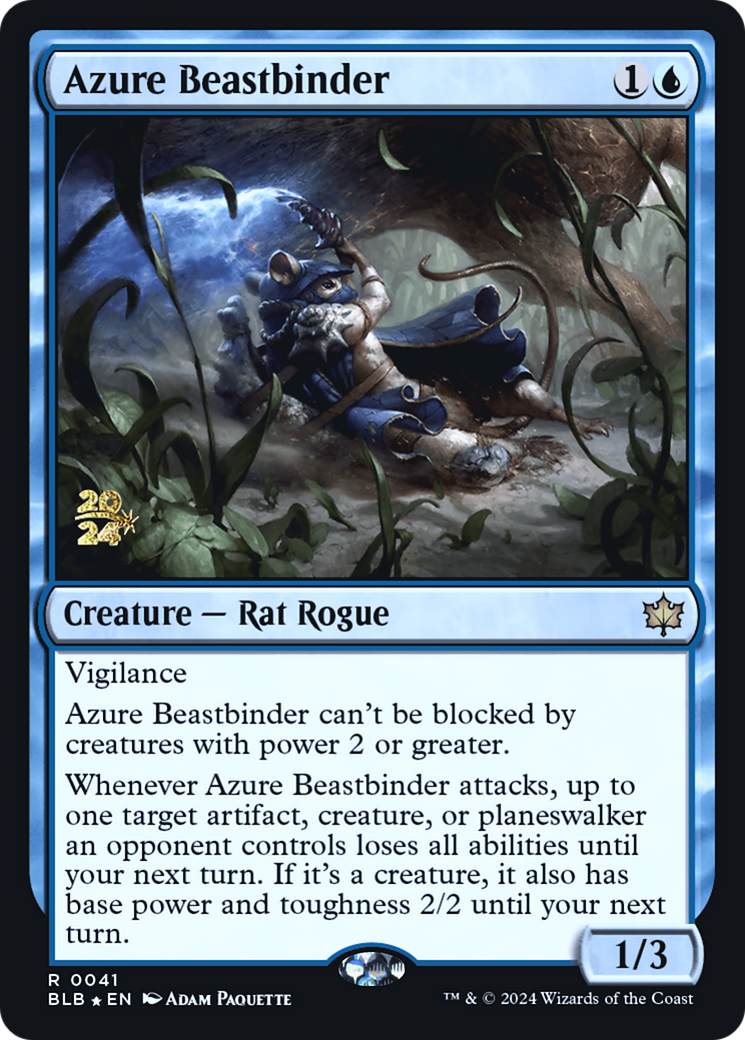 Azure Beastbinder (PRE-041) [Bloomburrow Promos] Foil MTG Single Wizards of the Coast