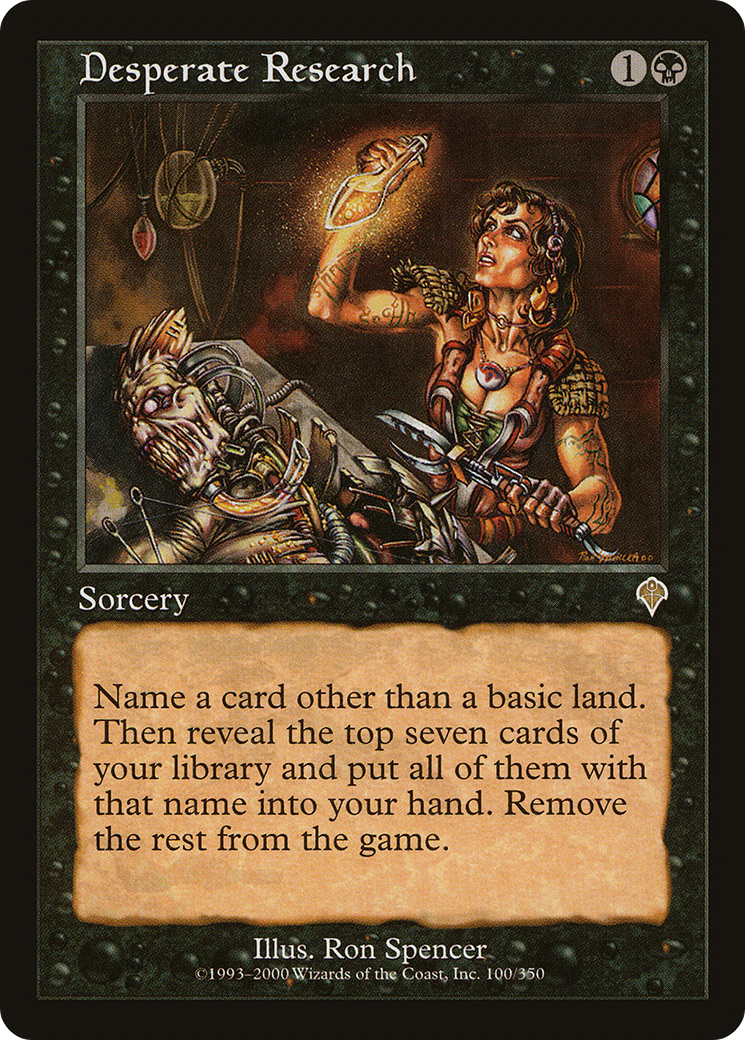 Desperate Research (INV-100) [Invasion] MTG Single Wizards of the Coast