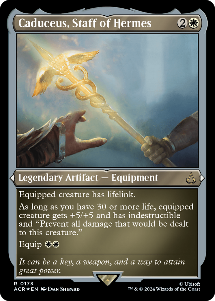 Caduceus, Staff of Hermes (ACR-173) [Assassin's Creed] Etched Foil MTG Single Wizards of the Coast