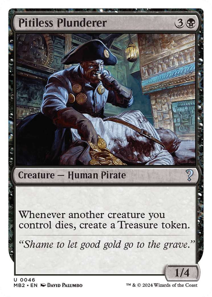 Pitiless Plunderer (White Border) (MB2-046) [Mystery Booster] Mystery Booster 2 MTG Single Wizards of the Coast