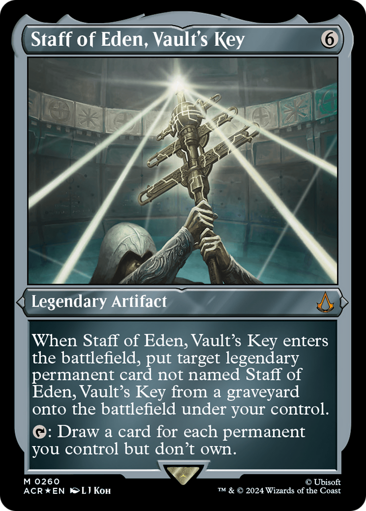 Staff of Eden, Vault's Key (ACR-260) [Assassin's Creed] Etched Foil MTG Single Wizards of the Coast