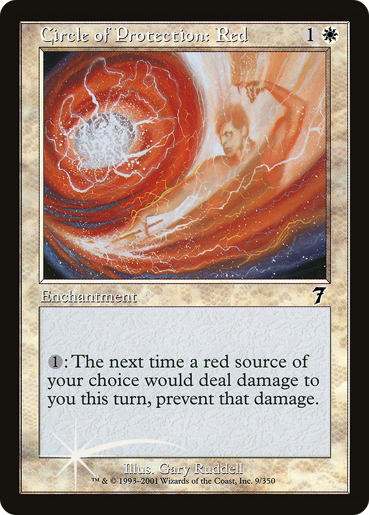 Circle of Protection: Red (7ED-009) [7th Edition] MTG Single Wizards of the Coast