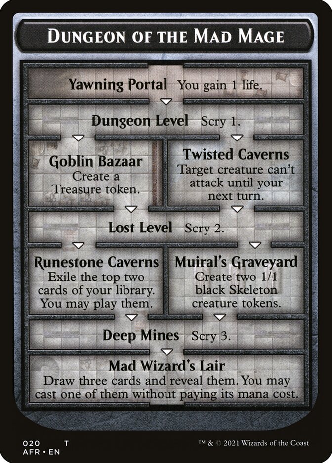 Dungeon of the Mad Mage // Tomb of Annihilation Double-Sided Token [Dungeons & Dragons: Adventures in the Forgotten Realms Tokens] MTG Single Magic: The Gathering   