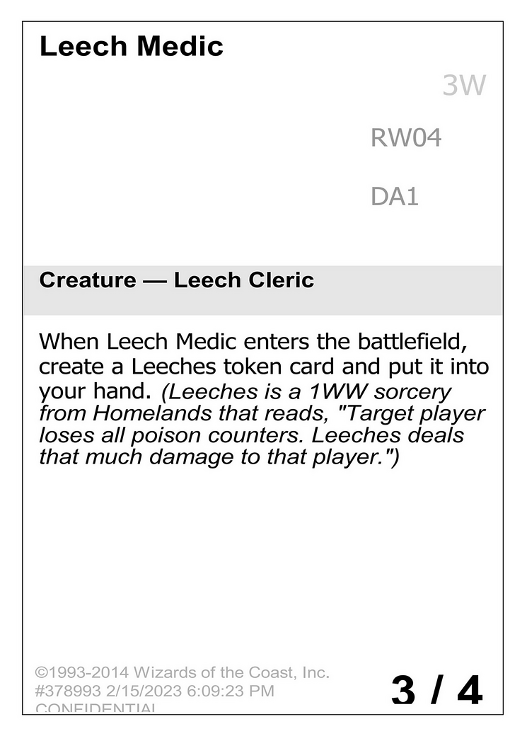 Leech Medic (UNK-RW04) [Misc] Unknown Event MTG Single Wizards of the Coast