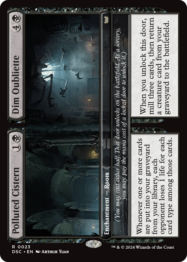 Polluted Cistern // Dim Oubliette (DSC-023) [Duskmourn: House of Horror Commander] MTG Single Wizards of the Coast