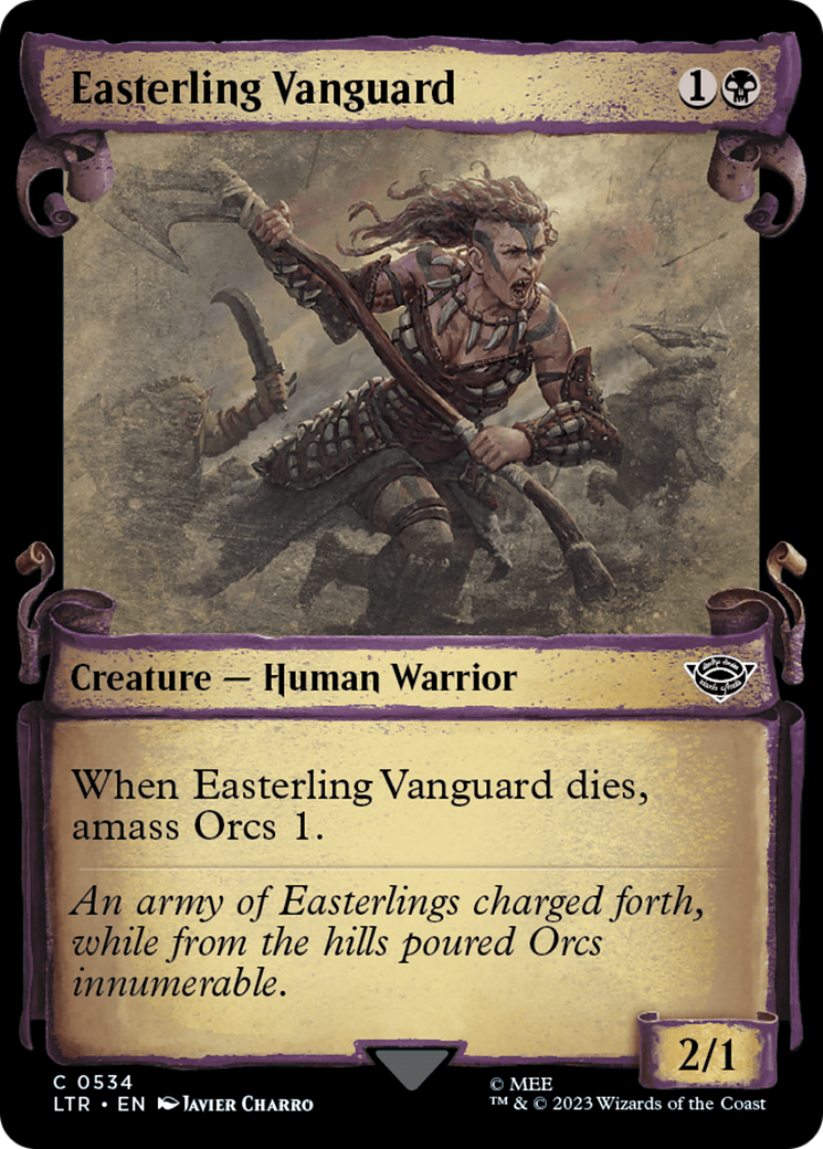 Easterling Vanguard (Showcase Scrolls) (LTR-534) [The Lord of the Rings: Tales of Middle-earth] (Showcase) Foil MTG Single Wizards of the Coast