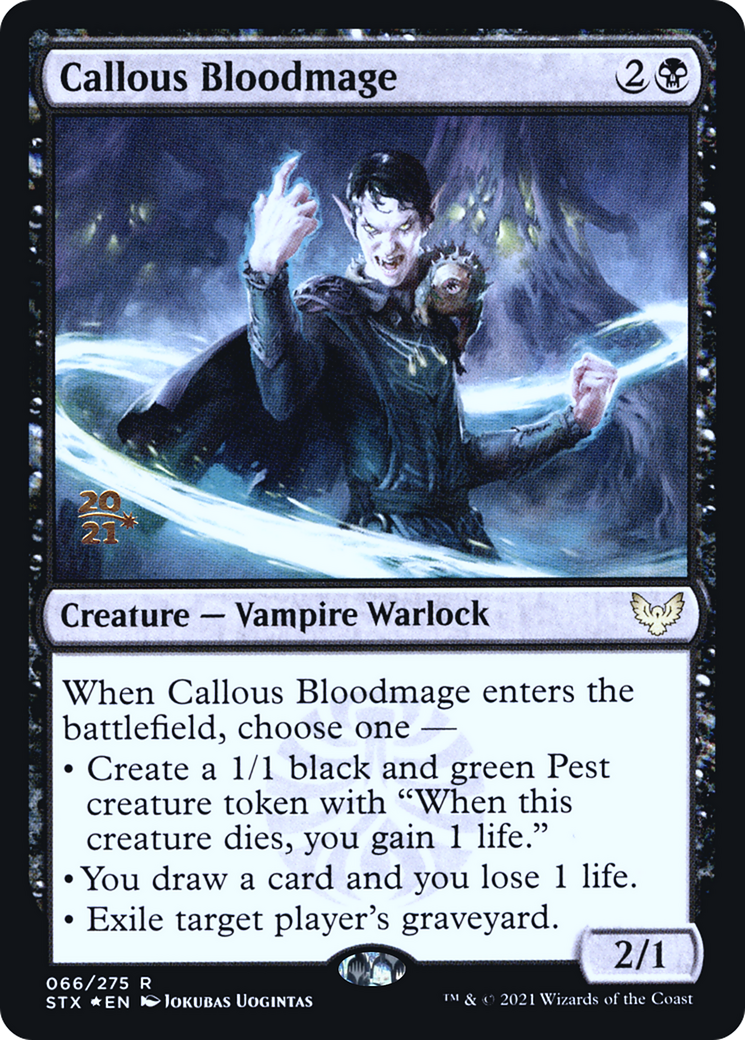 Callous Bloodmage (PRE-066) [Strixhaven: School of Mages Promos] Foil MTG Single Wizards of the Coast
