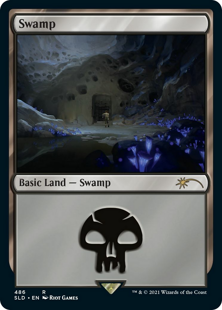 Swamp (Secret Lair x Arcane: Lands) (SLD-486) [Secret Lair] Drop Foil MTG Single Wizards of the Coast