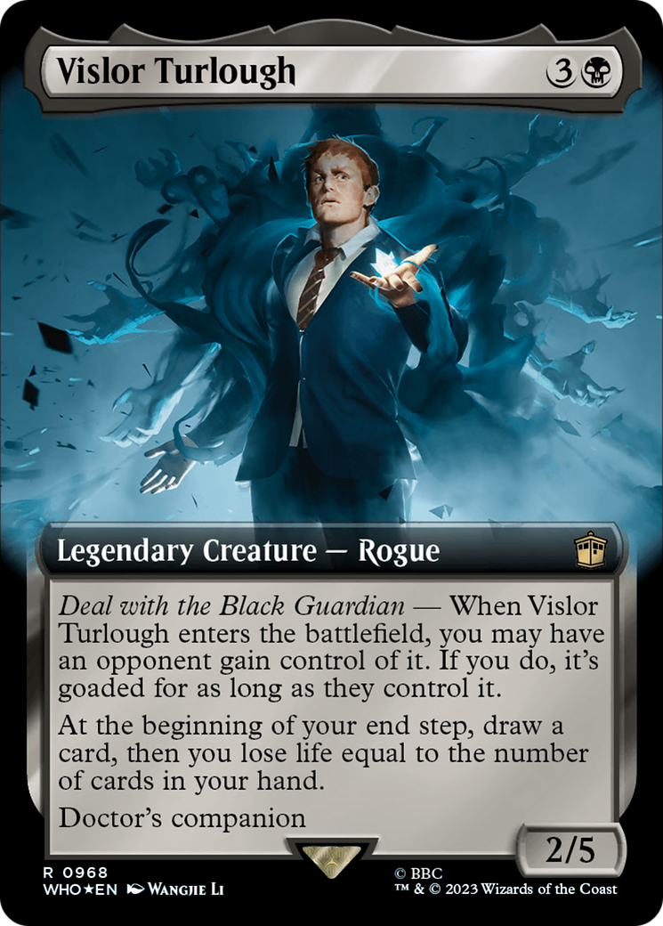 Vislor Turlough (Surge Foil) (WHO-968) [Doctor Who] (Extended Art) Foil MTG Single Wizards of the Coast