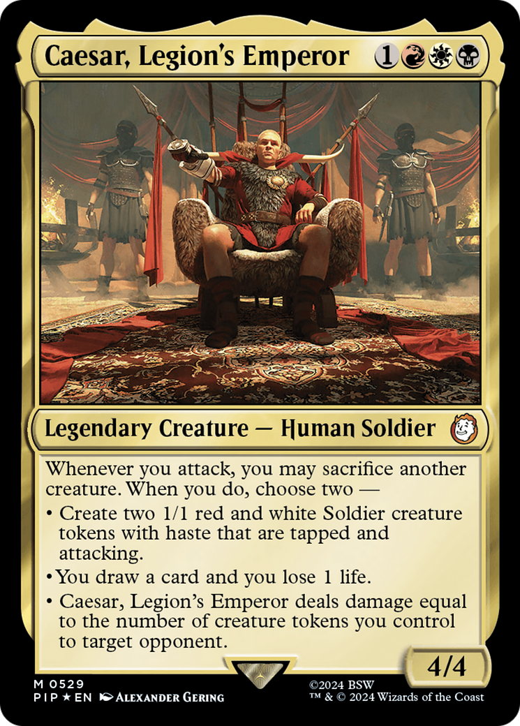 Caesar, Legion's Emperor (Surge Foil) (PIP-529) [Fallout] Foil MTG Single Wizards of the Coast