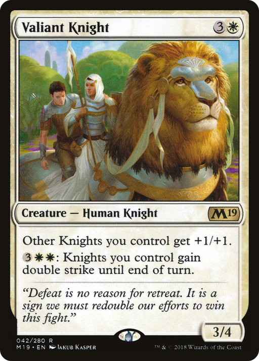 Valiant Knight (M19-042) [Core Set 2019] Foil MTG Single Wizards of the Coast