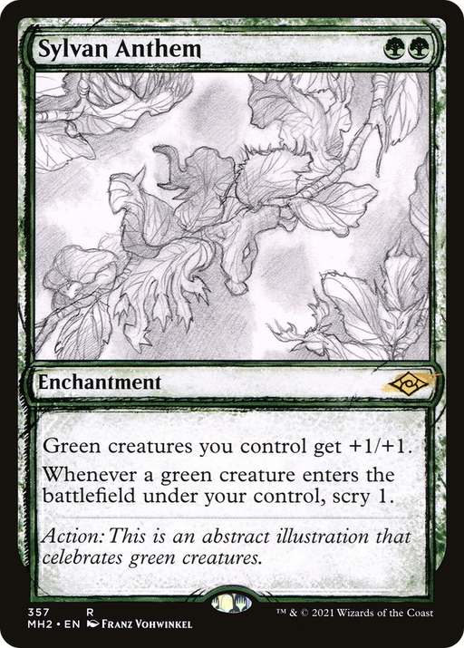 Sylvan Anthem (MH2-357) [Modern Horizons 2] (Showcase) Foil MTG Single Modern Horizons 2