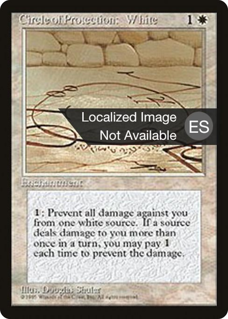 Circle of Protection: White (4BB-018) [Fourth Edition Foreign Black Border] MTG Single Wizards of the Coast