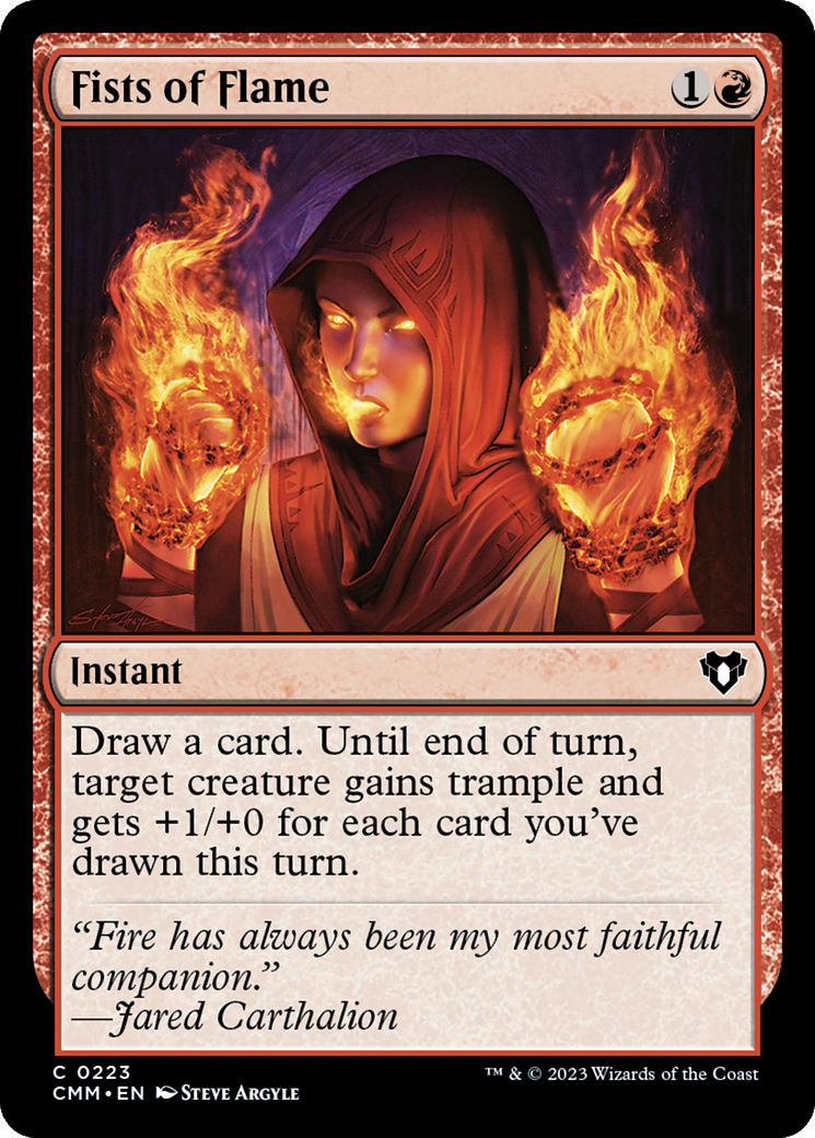 Fists of Flame (CMM-223) [Commander Masters] Foil MTG Single Wizards of the Coast