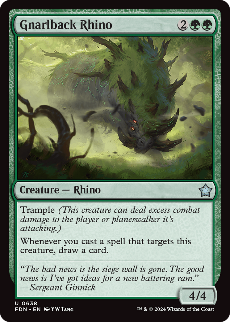 Gnarlback Rhino (FDN-638) [Foundations] MTG Single Wizards of the Coast