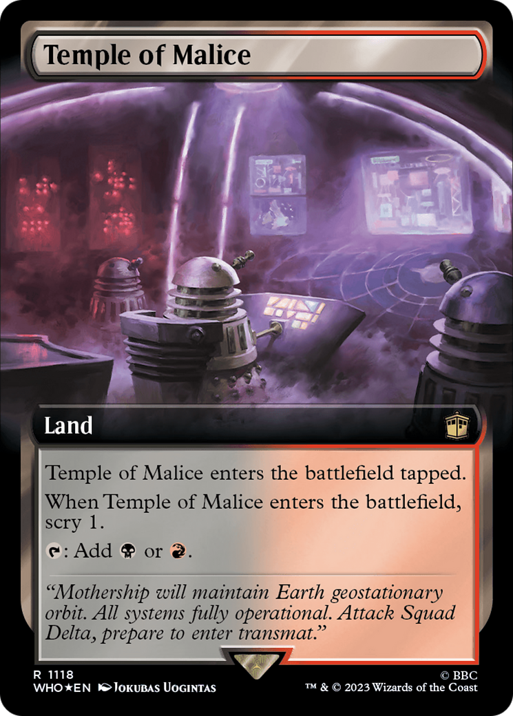 Temple of Malice (WHO-1118) [Doctor Who] (Extended Art) Foil MTG Single Wizards of the Coast