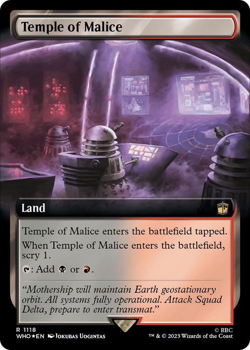 Temple of Malice (WHO-1118) [Doctor Who] (Extended Art) Foil MTG Single Wizards of the Coast