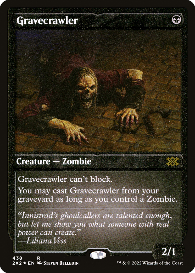 Gravecrawler (Foil Etched) (2X2-438) [Double Masters 2022] Foil MTG Single Wizards of the Coast