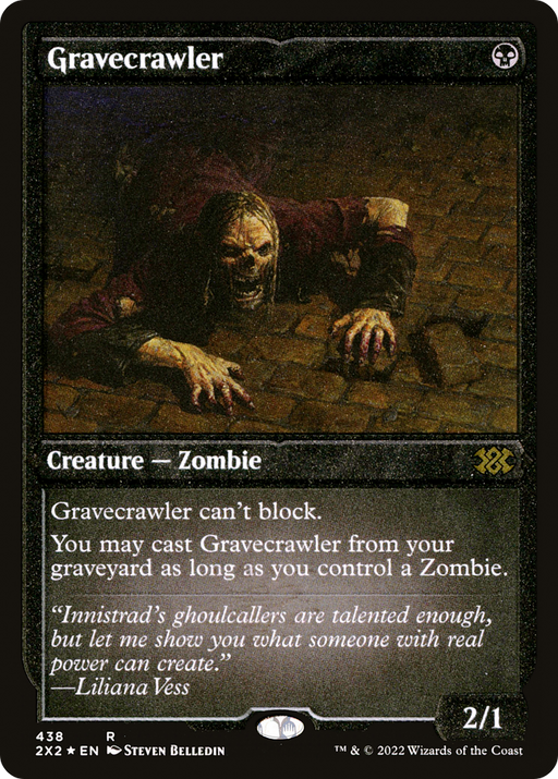 Gravecrawler (Foil Etched) (2X2-438) [Double Masters 2022] Foil MTG Single Wizards of the Coast
