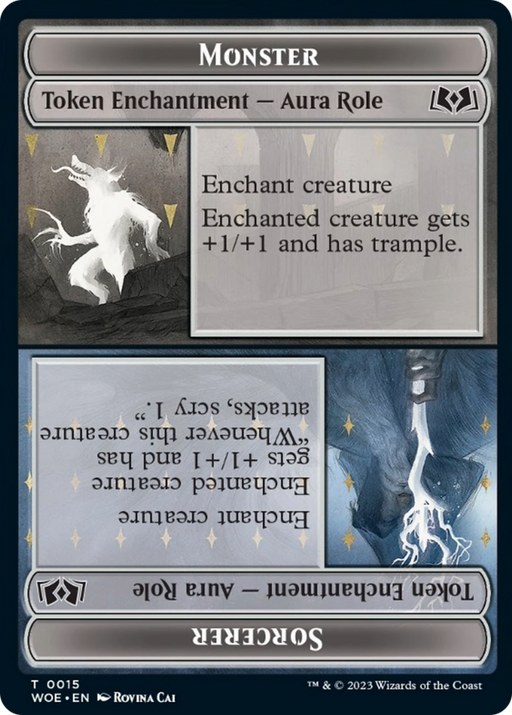 Monster Role / Sorcerer Role Token (WOE-015) [Tokens] Wilds of Eldraine Tokens MTG Single Wizards of the Coast
