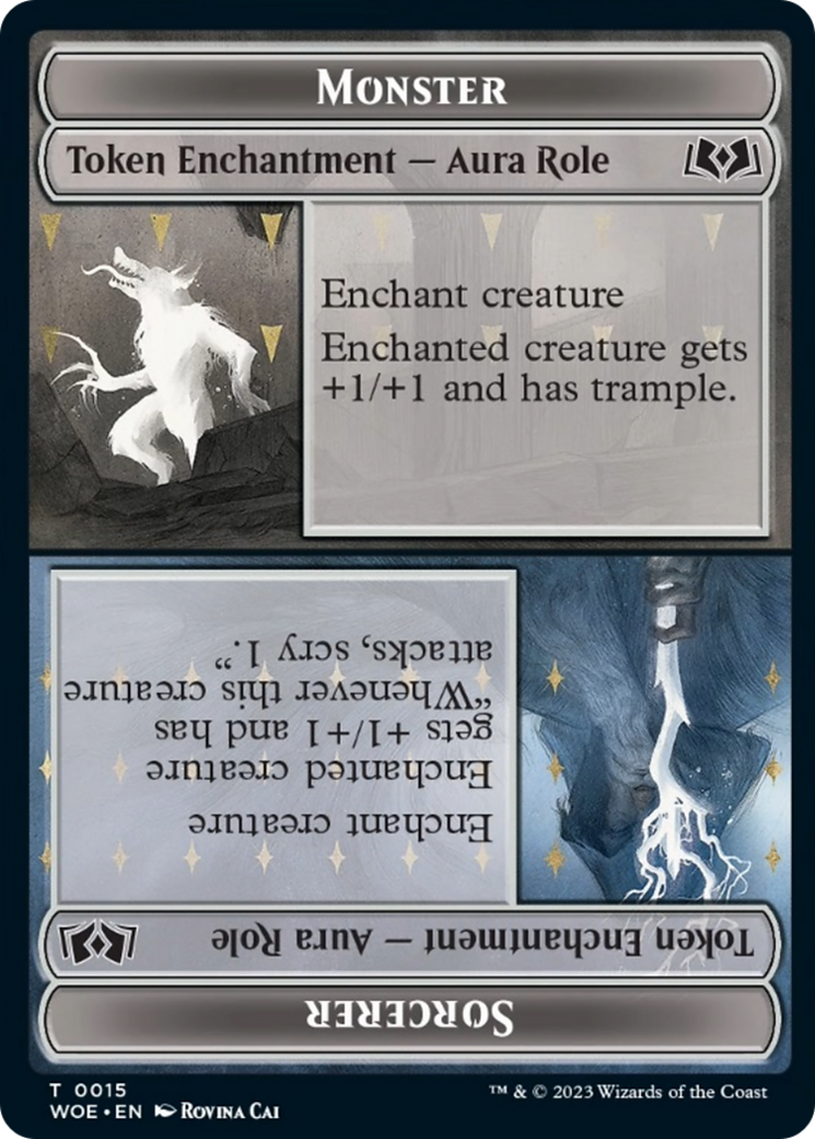 Monster Role / Sorcerer Role Token (WOE-015) [Tokens] Wilds of Eldraine Tokens MTG Single Wizards of the Coast