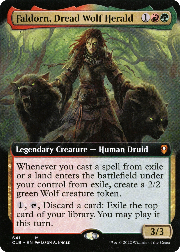Faldorn, Dread Wolf Herald (CLB-641) [Commander Legends: Battle for Baldur's Gate] (Extended Art) Foil MTG Single Wizards of the Coast