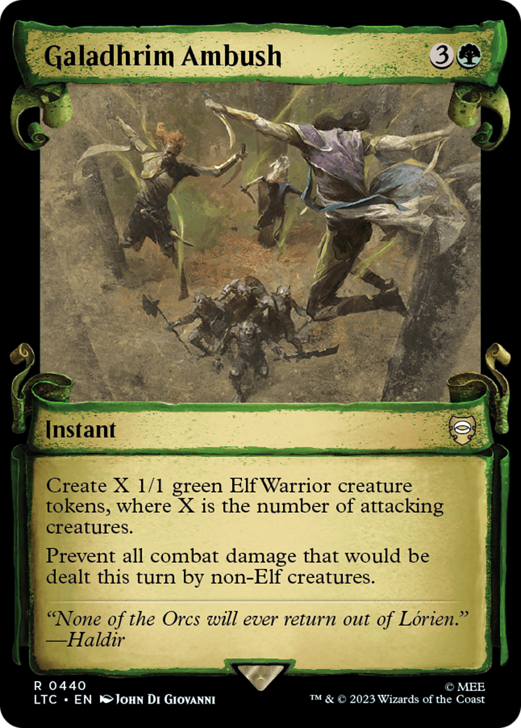 Galadhrim Ambush (Showcase Scrolls) (LTC-440) [Tales of Middle-earth Commander] (Showcase) MTG Single Wizards of the Coast