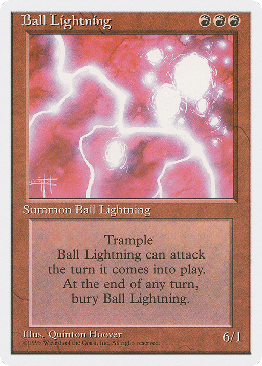Ball Lightning (4ED-176) [Fourth Edition] MTG Single Wizards of the Coast
