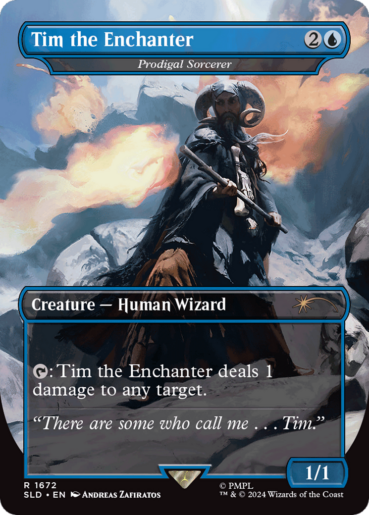 Tim the Enchanter - Prodigal Sorcerer (SLD-1672) [Secret Lair] Drop (Borderless) Foil MTG Single Wizards of the Coast