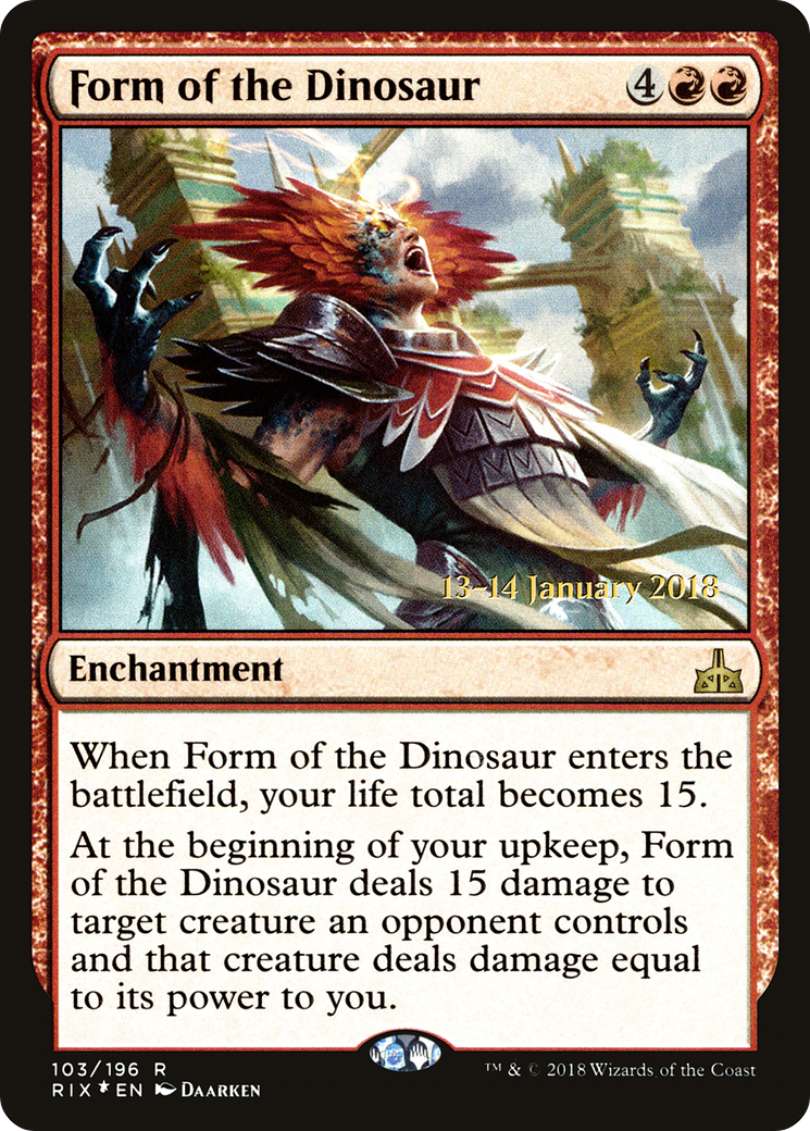 Form of the Dinosaur (PRE-103) [Rivals of Ixalan Promos] Foil MTG Single Wizards of the Coast