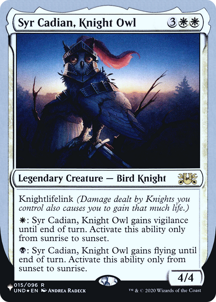 Syr Cadian, Knight Owl (LIST-009) [Mystery Booster] The List (Unfinity Foil Edition) Foil MTG Single Wizards of the Coast