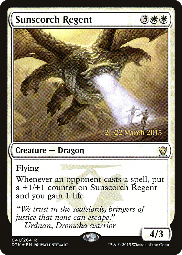 Sunscorch Regent (PRE-041) [Dragons of Tarkir Promos] Foil MTG Single Wizards of the Coast