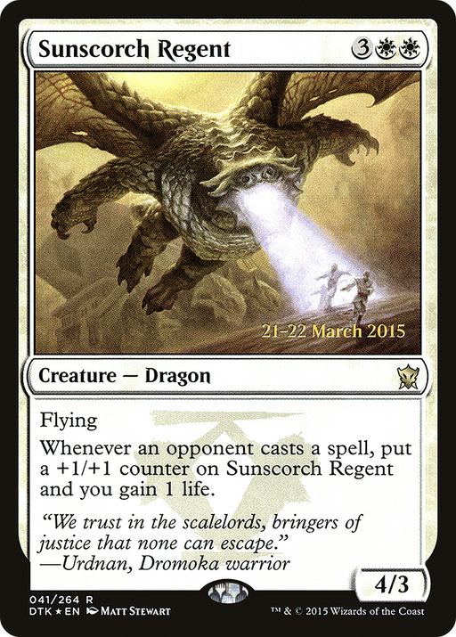 Sunscorch Regent (PRE-041) [Dragons of Tarkir Promos] Foil MTG Single Wizards of the Coast