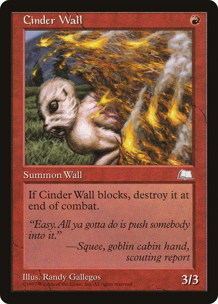 Cinder Wall (WTH-) [Weatherlight] MTG Single Wizards of the Coast