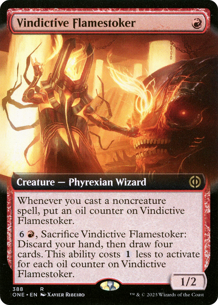 Vindictive Flamestoker (ONE-388) [Phyrexia: All Will Be One] (Extended Art) MTG Single Wizards of the Coast