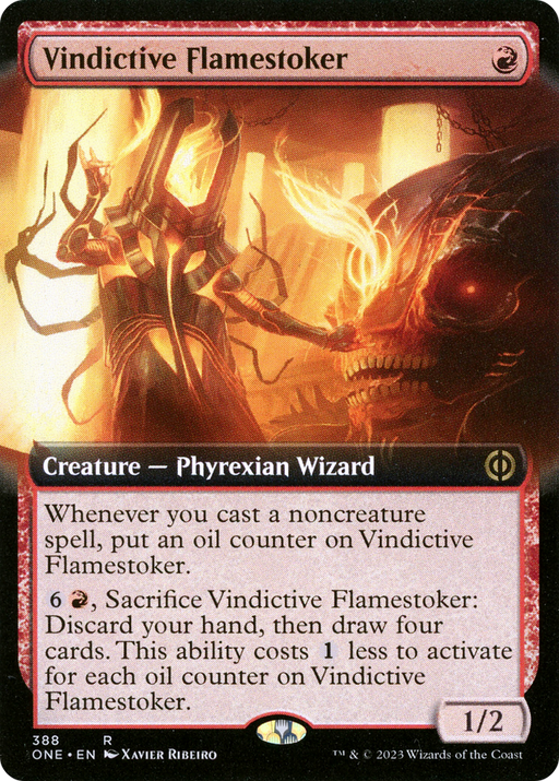 Vindictive Flamestoker (ONE-388) [Phyrexia: All Will Be One] (Extended Art) MTG Single Wizards of the Coast