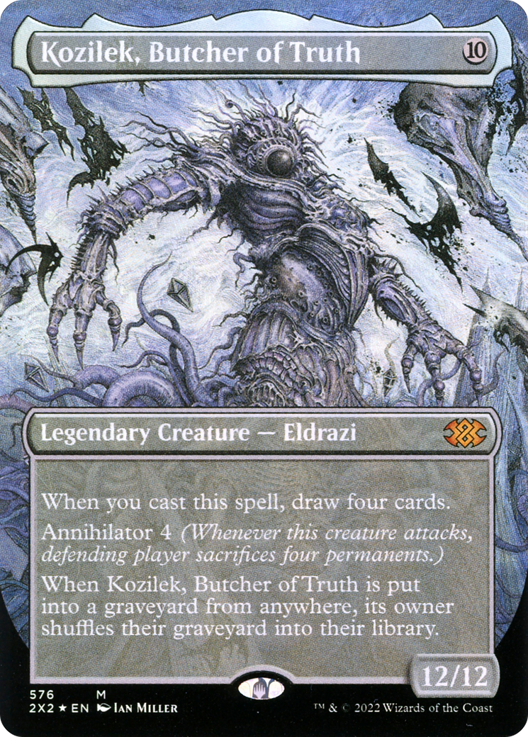 Kozilek, Butcher of Truth (Textured Foil) (2X2-576) [Double Masters 2022] (Borderless) Foil MTG Single Wizards of the Coast