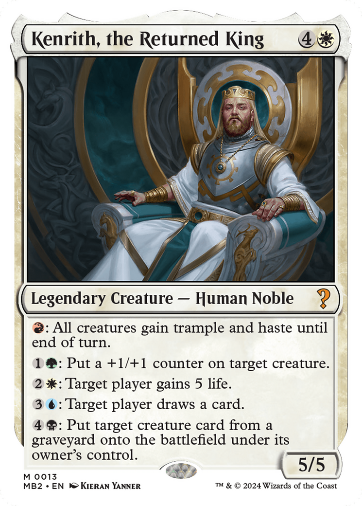 Kenrith, the Returned King (White Border) (MB2-013) [Mystery Booster] Mystery Booster 2 MTG Single Wizards of the Coast