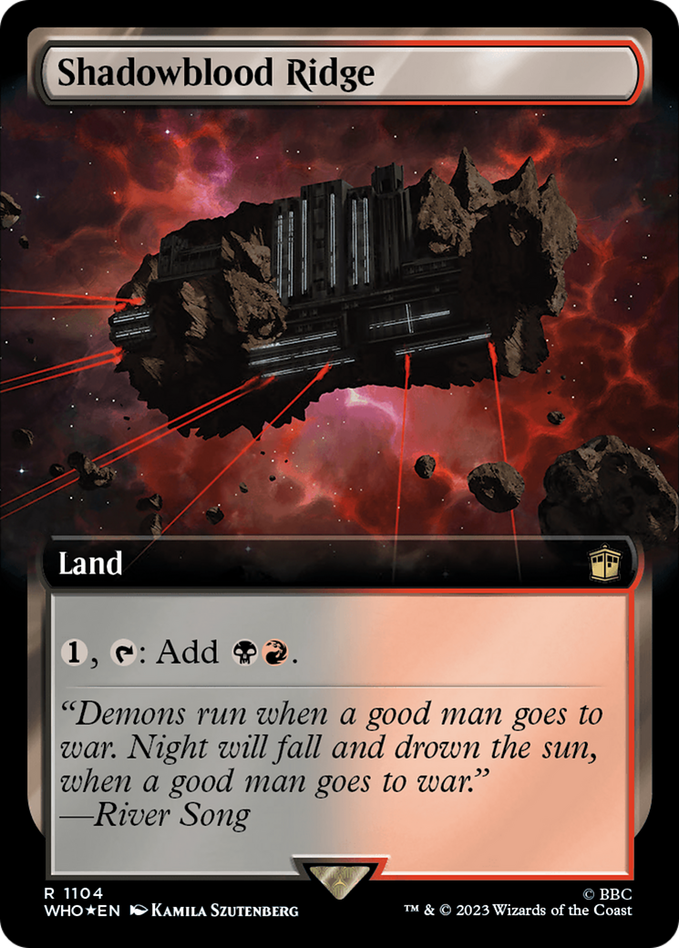 Shadowblood Ridge (Surge Foil) (WHO-1104) [Doctor Who] (Extended Art) Foil MTG Single Wizards of the Coast