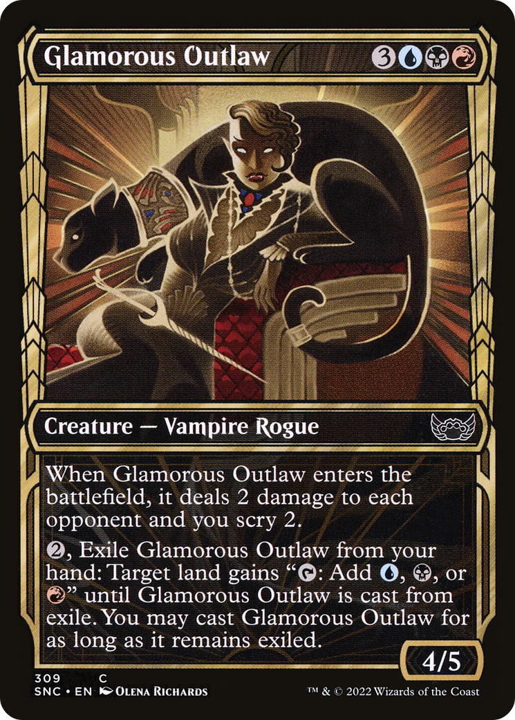 Glamorous Outlaw (SNC-309) [Streets of New Capenna] (Showcase) MTG Single Wizards of the Coast