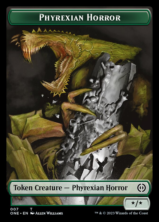 Phyrexian Mite (011) // Phyrexian Horror (007) Double-Sided Token [Tokens] Phyrexia: All Will Be One Tokens MTG Single Magic: The Gathering