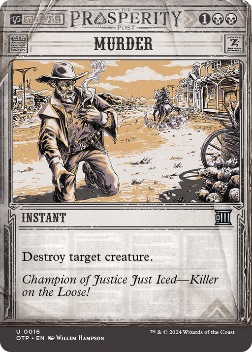 Murder (OTP-016) [Breaking News] (Showcase) (Borderless) Foil MTG Single Wizards of the Coast