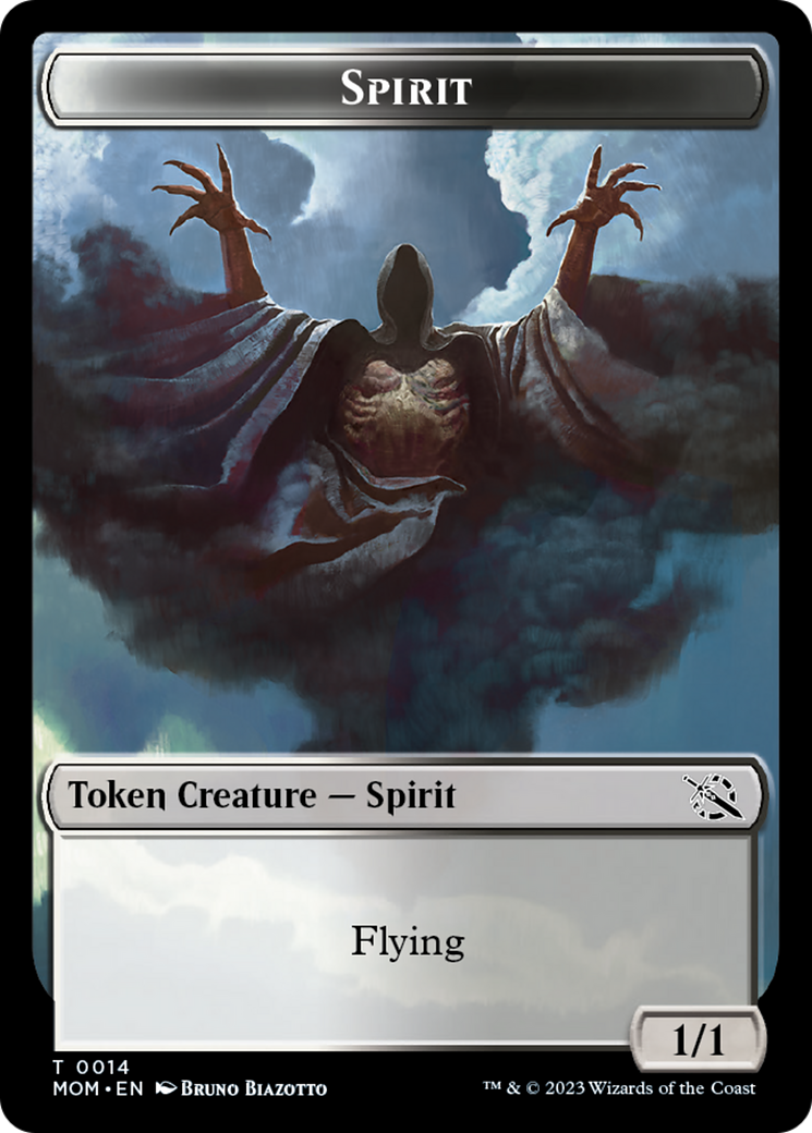 Treasure (21) // Spirit (14) Double-Sided Token [Tokens] March of the Machine Tokens MTG Single Magic: The Gathering