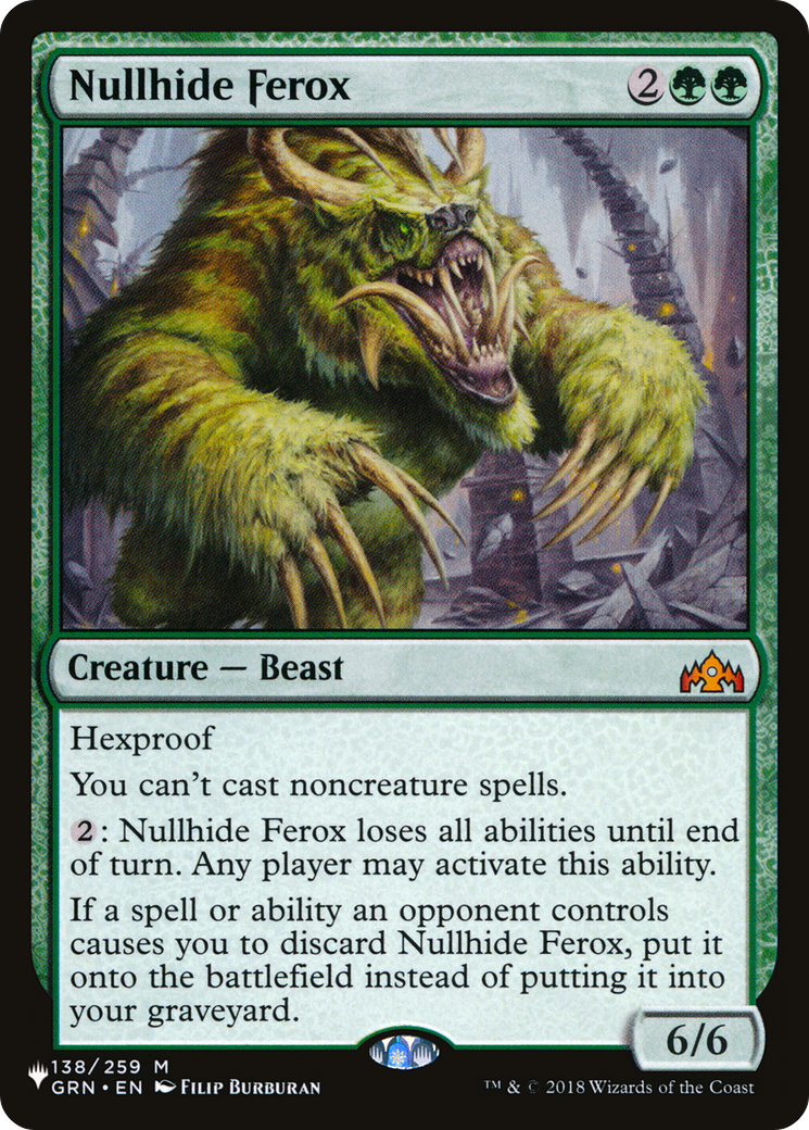 Nullhide Ferox (LIST-GRN-138) [Mystery Booster] The List MTG Single Wizards of the Coast