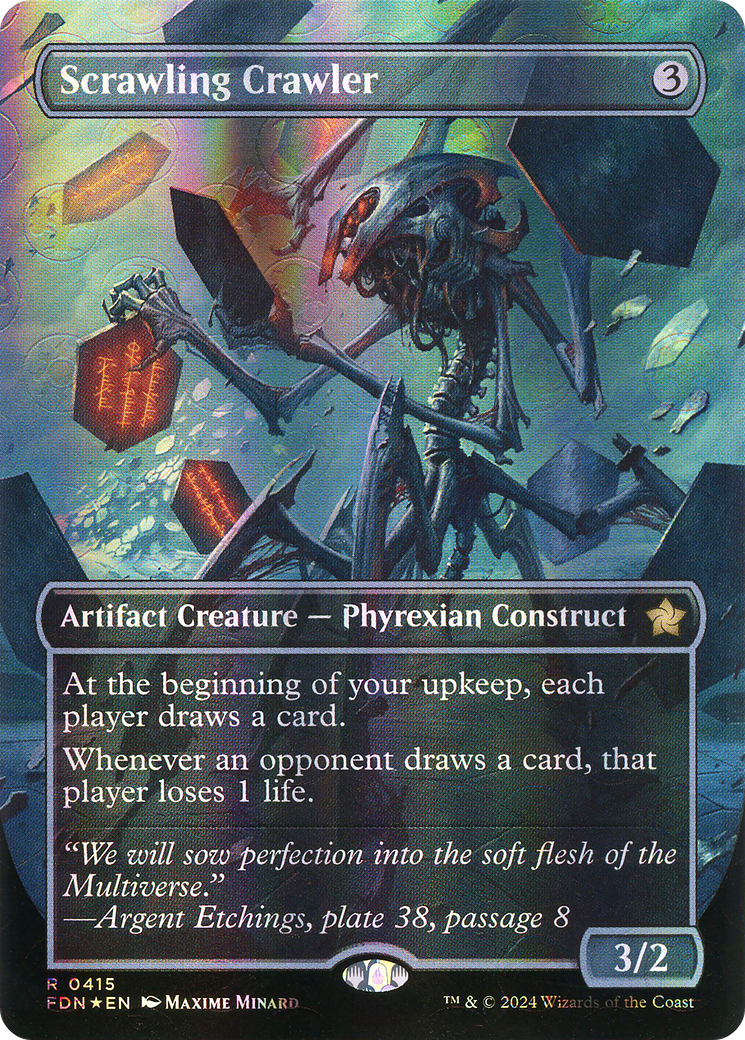 Scrawling Crawler (Mana Foil) (FDN-415) [Foundations] (Borderless) Foil MTG Single Wizards of the Coast