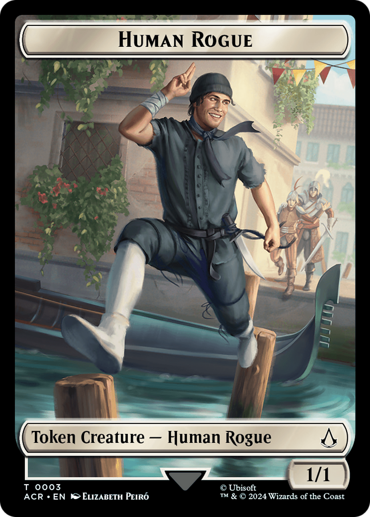 Assassin // Human Rogue Double-Sided Token [Tokens] Assassin's Creed Tokens MTG Single Magic: The Gathering