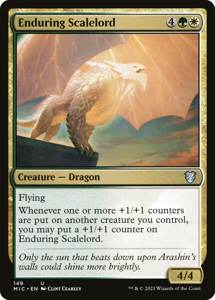 Enduring Scalelord (MIC-149) [Midnight Hunt Commander] MTG Single Wizards of the Coast